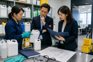 清掃会社M&Aの化学物質DDでSDS・洗浄剤・保護具・作業記録を照合する安全担当者